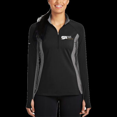 SAR White & Gold - Women's Sport Wick ® Stretch Contrast 1/4 Zip Pullover Thumbnail